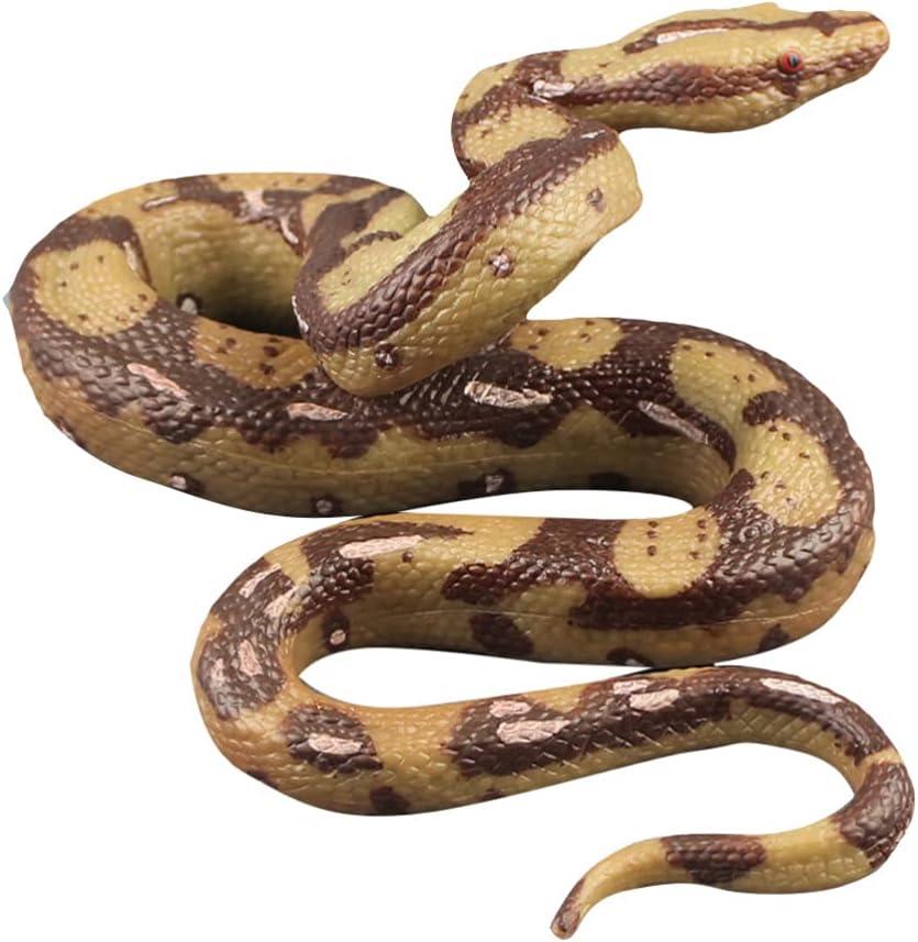 Toyvian Snake Toy Rubber Snake Pranks for Adults High Simulation Rubber Fake Python Model for Garden Props and Halloween Tricky Creepy Prank