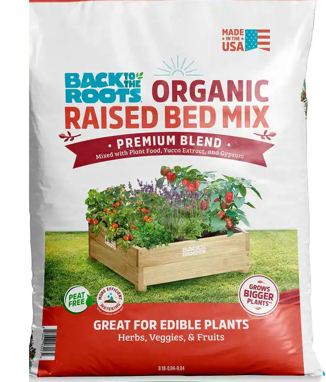 Back to the Roots Organic Bulk Raised Bed Soil Pallet  (1 cu.ft. Bag) 47015 (EXP 12/17/26)