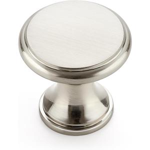 Ravinte 10 Pack Brushed Nickel Kitchen Cabinet Knobs, Solid Silver Pulls Zinc Handles Simple Drawer Cabinet Hardware for Cupboard Drawer Knobs