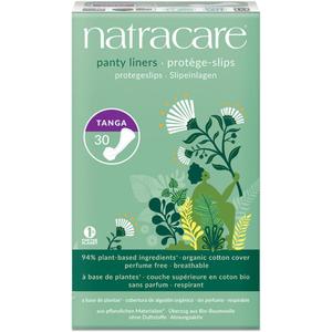 Natracare Natural Organic Thong Style Panty Liners, Made with Certified Organic Cotton, Ecologically Certified Cellulose Pulp and Plant Starch (1 Pack, 30 Liners Total)
