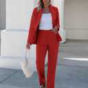 luvamia Women's Two Piece Sets Pants Suits Dressy Business Casual Outfits Professional Blazer Pantsuits Set Work Office, XL