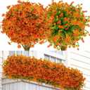 16 Bundles Artificial Mums for Outdoors Garden Home Decoration Fake Mums Decoration UV Resistant Lifelike Faux Silk Daisy for Outside Home Planter Front Porch Patio Thanksgiving Decor Thanksgiving
