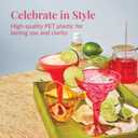 Prestee Multicolor Disposable 48 Plastic Margarita Glasses - 12 oz Hard Cocktail Cups for Cinco de Mayo Fiesta, Taco Party and Mexican Decorations - Fiesta Party Decorations - Large (Pack of 48)