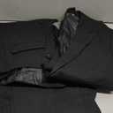 ZKHOECR Mens Suit 3 Piece Tweed Herringbone Tuxedo Suit Wedding Suits for Mens Blazer Jacket Double Breasted Vest Pants Set (Medium, Black)