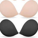 MITALOO Adhesive Bra Sticky Strapless Invisible Push up Bras for Women (Beige Black)