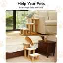 FUKUMARU Dog Stairs, Solid Wood Pet Stairs with Cat Scratching Post, Transformable Cat Ramp Can Hold Up to 200 lbs, 20 Inch Pet Steps for Dogs and Cats to Climb High Bed and Couch, Over 6 Combinations