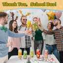 Skylety 24 Pcs School Bus Driver Gift Cup Bulk, School Bus Driver Appreciation Gifts 4 oz Plastic Cup Thank You for Always Going The Extra Mile Tumbler with Lids and Straws for Men Drivers