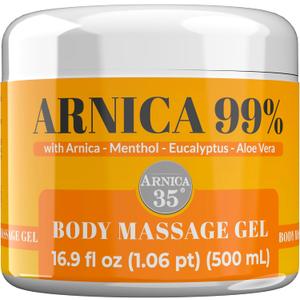 Arnica 35 Arnica Body Massage Gel – Water-Based Cosmetic Massage Gel with Arnica Montana, Fast-Absorbing Lightweight Texture, Non-Greasy Feel, Dermatologically Tested, 16.9 fl oz