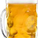 BAVARIA TRACHTEN Oktoberfest Glass Beer Mug - Authentic Beer Stein - Traditional German Beer Mugs - Franziskaner Mug Weissbier Glass - 1 Liter 34 oz Beer Mug - Extra Large