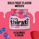 Ninja Thirsti Flavored Water Drops, FRUITI CHILL+ Wild Berry, Bold Fruit Flavor with Caffeine, Sparkling or Still, Zero Calories, Zero Sugar, Makes 17, 12oz drinks, 3 Pack, WCFWDBRAM