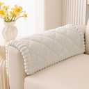 Smiry Fuzzy Couch Cover for Dogs, Non Slip Washable Pet Sofa Cover, Scratch Proof Hair Resistant Plush Sofa Slipcover, Pet Friendly Couch Cushion Protector for Cat, White, 27.6" x 27.6"