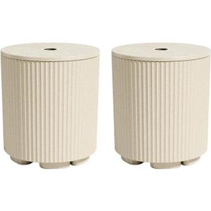NicBex 2 Pack Outdoor Umbrella Base Table with 1.5 Inch Hole,Beige