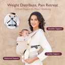 Momcozy Baby Carrier - Ergonomic, Cozy and Lightweight Carrier for 7-45lbs, Effortless to Put On, Ideal for Hands-Free Parenting, Enhanced Lumbar Support, Purehug for Infant to Toddler, Khaki