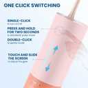 Cordless Water Flosser for Teeth Clean, Portable Electric Water Dental Flosser for Travel, 3 Modes 8 Intensities, IPX7 Waterproof Water Dental Picks for Gums Braces with 4 Tips (Pink)