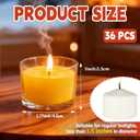 36 Pack Clear Glass Tealight Candle Holders, 1.8 Inch Wide x 1 Inch High, for 1.5" Tealights, Bulk for Wedding Centerpieces, Party, Dinner, Home Decor