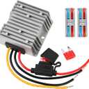 DC 36V 48V to 24V 10A 240W Converter Voltage Regulator Buck Reducer Power Converter with Fuse & Connectors, Waterproof Module Transformer for Golf Cart Club Car