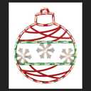 17" Red Green and White Lighted Christmas Ornament Window Silhouette Decoration, No Color, No Size, Plastic