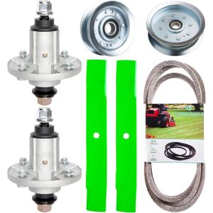 Deck Rebuild Kit for John De ere 42"102 105 115 125 135 D100 D105 D110 D120 D130 LA100 LA105, GY21098 Spindle(2pack)/GY20850 Blade(2pack)/GX20072 B elt(1pack)/GY20110 Idler(1pack)/GY20067 Idler(1pack)