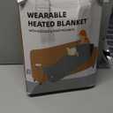 Wearable Heated Blanket with Foot Pocket & Sleeves, Electric Blanket Heated Robe for Women & Men, 5 Heat Settings, 3H Auto-Off, Machine Washable, ETL Certified, Gift-Ready, 50x70 Inches, Grey