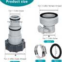 Pool Hose Adapter Type A & B for 1.25 and 1.5 Inch Hoses, Pool Hose Conversion Kit with 2 Clamps and 2 Washers, Compatible with Select Intex Threaded Filter Pumps for Above Ground Pools