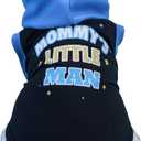 QWINEE Mom Boy Dog Hooded Tank Tops Letter Print Cat Puppy Hoodie Vest Sleeveless Pullover Dog Shirt Stretchy Pet Clothes for Small Medium Large Cats Dogs Kitten Blue XXS