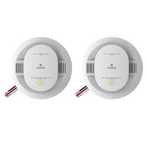 Kidde Hardwired Smoke & Carbon Monoxide Detector, AA Battery Backup Smoke Alarm, Interconnectable, LED Warning Light Indicators, 2 Pack, EXP Date: 10 Years After Installation