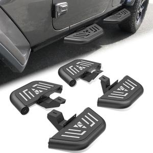 for JL Side Steps Small Running Boards Compatible with 2018-2026 Jeep Wrangler JL JLU Unlimited 4 Doors, Bolt-on Nerf Bars Heavy-Duty Steel Step Plates (4PCS, Black)