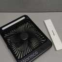 Warmco 20000mAh Battery Powered Fan, Ultra-Slim 8-Inch Portable Camping Fan with LED Lantern, Up to 48H Runtime Rechargeable Desk Fan for Bedroom, Outdoor, Tent, Travel, Cruise Ship Essentials (Black)