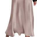 Zeagoo Skirts for Women High Waist Skirt Elegant Midi Skirt Satin (Medium, Light Khaki)