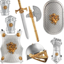 Dress Up America - Kids Knight Armor Costume Set – Medieval Role Play with Shield, Helmet, Sword & Accessories – Royal Dress-Up for Boys Ages 3–10