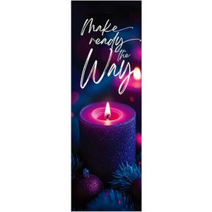 Christian Brands Advent Banner – “Sparkle Candle” Church Banner, 2' x 6'
