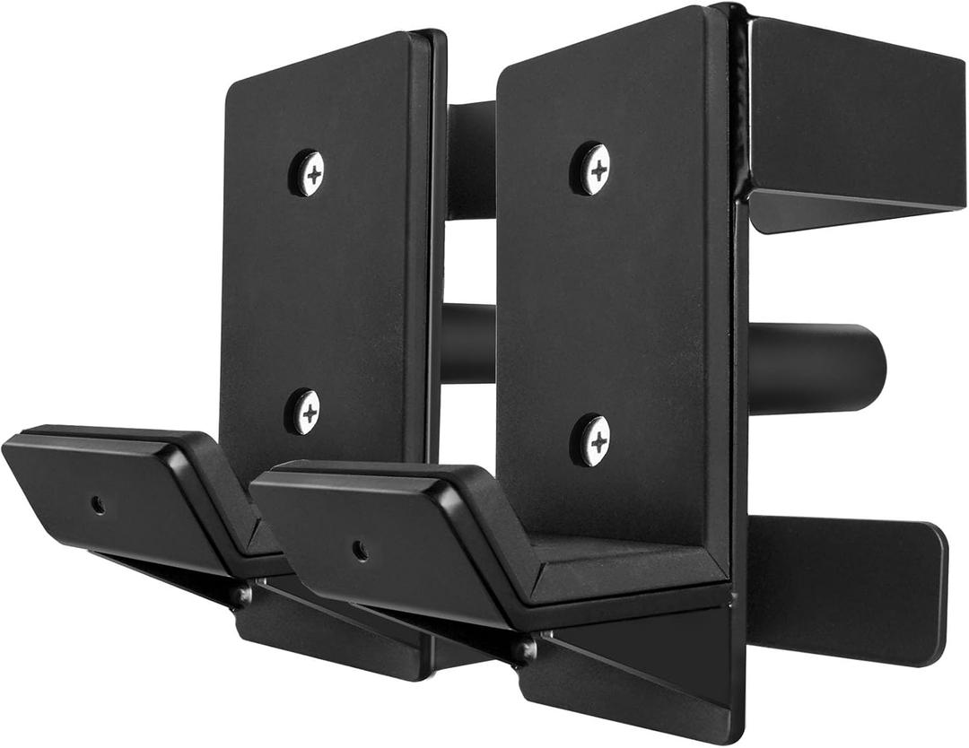 J Hooks for 3" x 3" Power Rack, Rubber Pad J-Hook for Power Cage, Bottom Reinforced Steel J Cups for Squat Rack