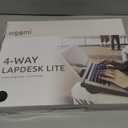 Lap Desk with Soft Cushion and Wrist Rest  Portable Laptop Desk for Bed, Couch & Home Office, PU Surface Tray with Handle for 15.6 inch Laptop (Medium, Black)