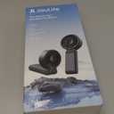 JISULIFE Handheld Fan Life7  Ultimate Flexibility: High-Power Motor, LED Display, 19.5 Hrs Cooling, 5000mAh Rechargeable, 5-Speed, Foldable Design, 3-IN-1 Portable Fan for Travel Cruise Beach(Black)