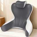Reading Pillow for Sitting in Bed, 22”H Back Pillow for Sitting Up,Lumbar Rest & Neck Support Bed Pillows,Backrest Bed Chair with Arms for Reclining,Gaming,Resting,Watching TV