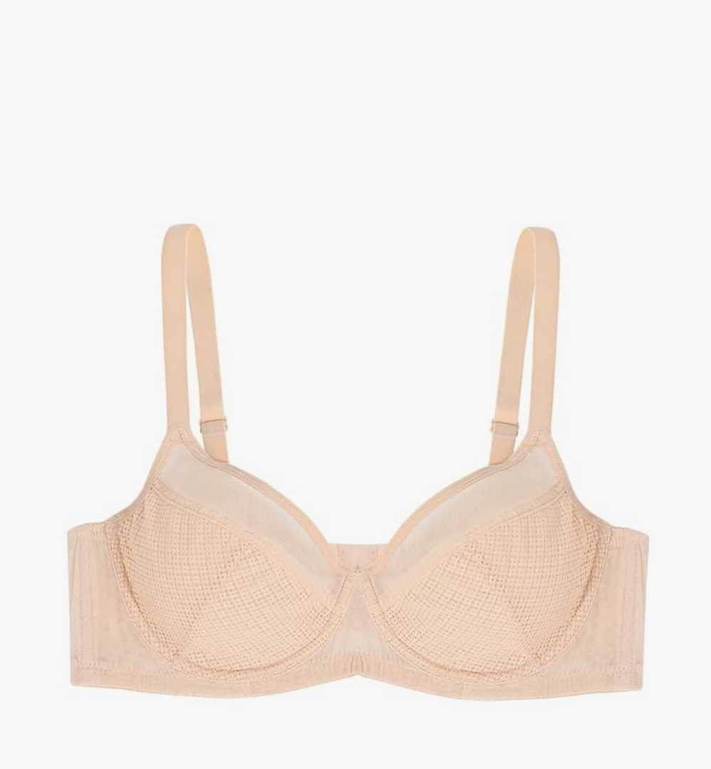 Women Minimizer Bras for Women See Through Unlinded Mesh Comfortable Underwire Bra, Size 38