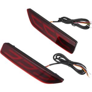 Rear Bumper Reflector Fog Brake Driving Tail Turn Signal Light Red Amber LED for Honda CRV 2007 2008 2009 Plastic Red Lens 1 Pair Durable Material