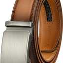 BULLIANT Men's Belt,Brand Ratchet Belt Of Genuine Leather For Gift Men Dress,Size Customized(orange brown,34"-40" Waist Adjustable)