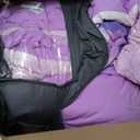 ANGIYUIN 6Pcs Gradient Purple Queen Size Comforter Set for Girls 3D Colorful Rainbow Galaxy Bed in A Bag Gradient Glitter Bedding Comforter Sets for All Season