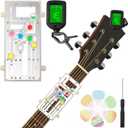 Guitar Chord Presser Guitar Trainer Practice Learning Tools Cord Presser for Acoustic Chord Helper Learn with Clip on Tuner