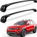 Lockable 220lbs Roof Racks Cross Bars Fit for Jeep Grand Cherokee 2011-2021 with Grooved Side Rails(DO NOT fit for Raised Side Rails), Heavy Duty Anti-Theft Aluminum Rails Crossbars Cargo