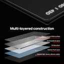 Pulsar - Superglide Premium Glass Mouse Pad XXL ALUMINO-Silicate Glass Surface Anti-Slip Fully Molded high-Density Silicone Rubber 38.5in x 16.5in (XXL, Black), 16.5L x 38.5W inches