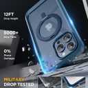 Miracase for iPhone 15 Pro Max Case with 360 Magnetic Ring Stand [Compatible with Magsafe] Full-Body Drop Proof Bumper Phone Case with Built-in 9H Tempered Glass Screen Protector,Blue