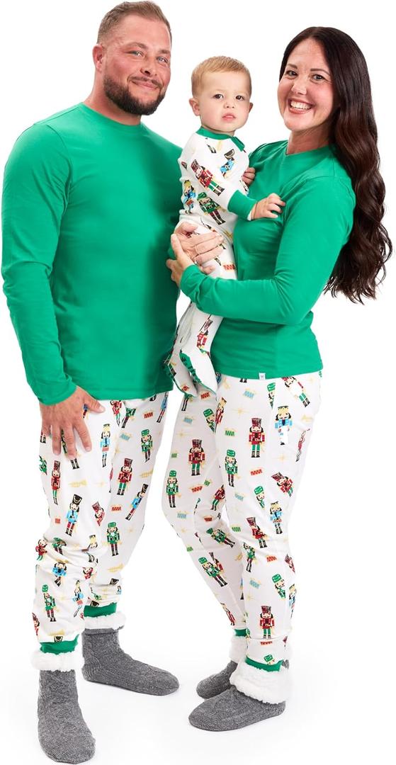 HonestBaby Family Matching Holiday Pajamas 100% Organic Cotton for Men, Women, Kids, Toddlers, Baby Boys, Girls, Unisex, Pets (Medium, Nutcracker)