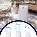 Portable Air Conditioner 9000 BTU, 3 in 1 Air Cooler with Fan & Dehumidifier, Quiet AC Unit Cools Rooms up to 350 sq.ft, Sleep Mode, 3 Fan Speeds, 24H Timer, Digital Display & Remote Control (9000BTU)