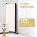 Kokorona 4 Panel Room Divider, 6FT Tall Folding Privacy Screen Wall Dividers, Portable Privacy Screen Freestanding Room Divider for Room Separation, Included - Cover Strips, Beige, 136''W x 71''H