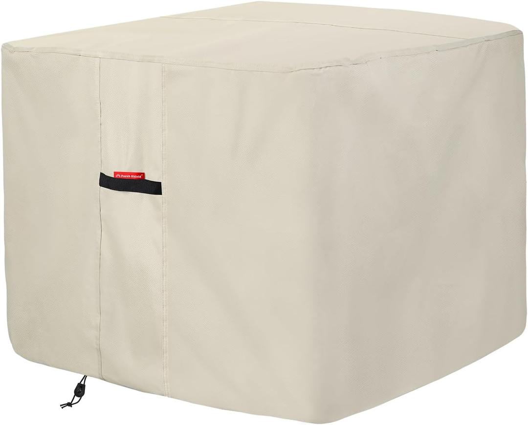Porch Shield Waterproof AC Covers  Heavy Duty Square Air Conditioner Cover for Outside Unit Up to 30''L x 30'' x 32'', Tan