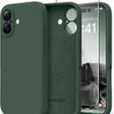 Magnetic for iPhone 16 Case, Compatible with MagSafe, [Screen Protector + Full Camera Protection], Silicone Shockproof Anti-Scratch Protective Phone Case for iPhone 16 6.1", Alpine Green