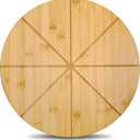 16" Pizza Cutting Board Double Sided Round Cutting Boards Large Pizza Server Bamboo Wooden 16inch Platter Pizza Oven Accessories Kitchen Gifts Pizza Prep Board with Grooves, Extra Large