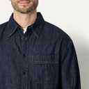 Amazon Essentials Men's Modern Oversized-Fit Denim Button-Down Shirt, Button Front (Blue, XS)